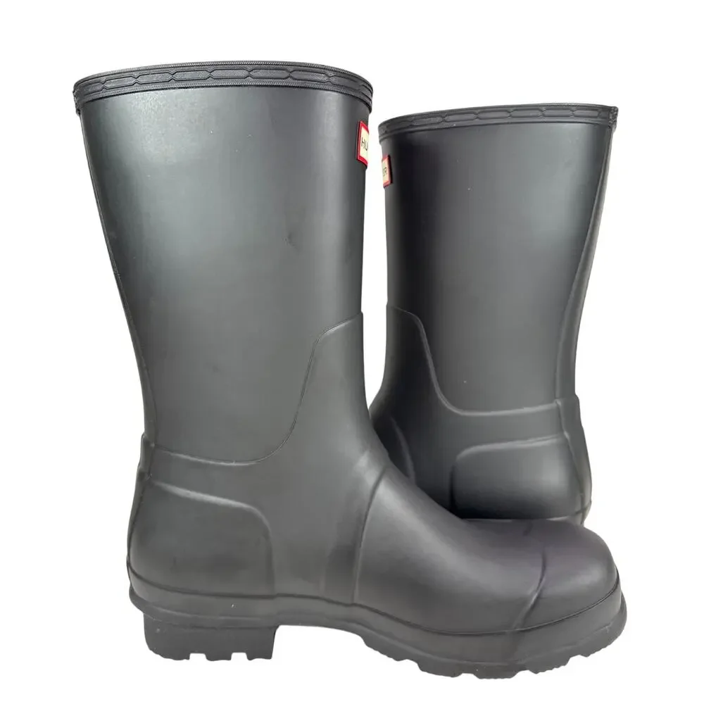 Hunter‎ Original Short Rubber Rain Boots Mens 10 Black WP Adjustable Buckle